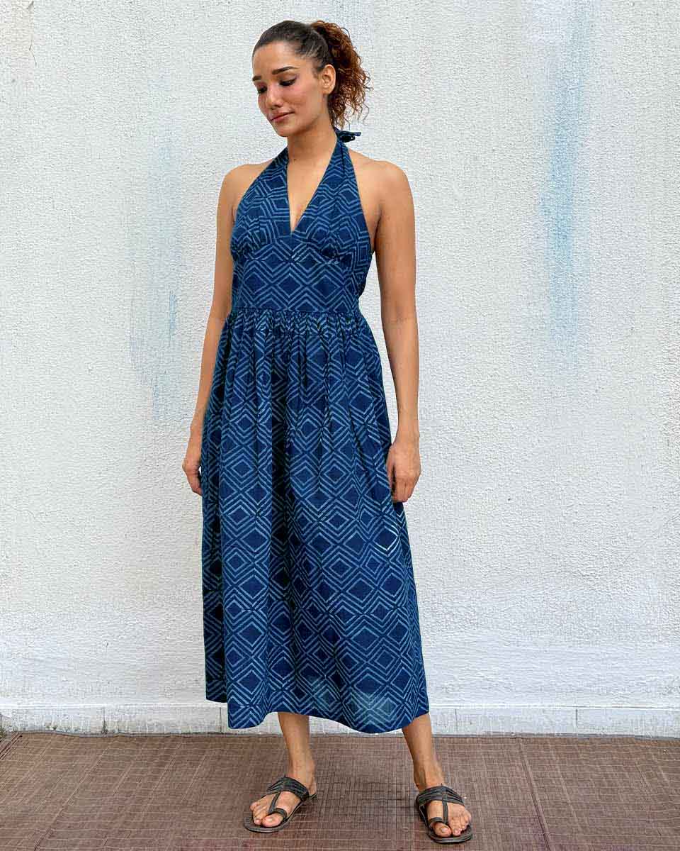 BohÃ¨me Blockprinted Cotton Dress