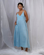 Gudiya Blue Hand Block Printed Dress-BAD