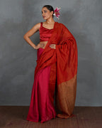 Hold Glow Red Mashru Silk Blouse - TARA