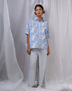Neelki Blue Hand Block Printed Top-BAD