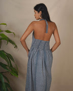 Lunar Hush Grey Block Printed Dress - BMS