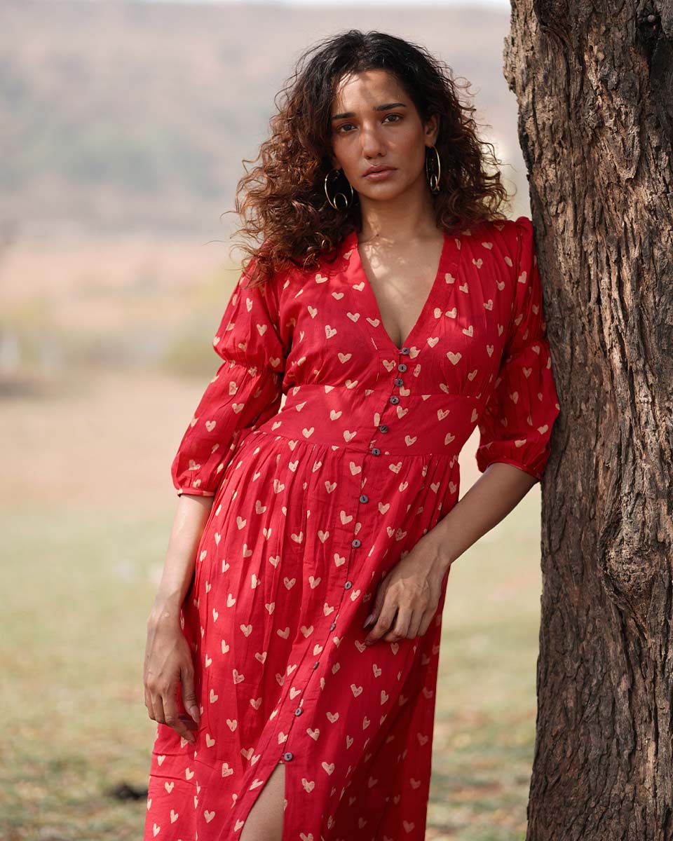 Dil Se Re Handblock Printed Cotton Dress