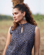 Evening Primrose Blockprinted Cotton Top-WWB