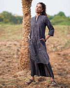 Silky Blooms Blockprinted Cotton Kurti-WWB