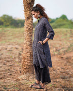 Silky Blooms Blockprinted Cotton Kurti-WWB