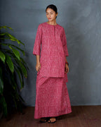 Tarini Red Hand Block Printed Top-MYA