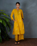 Kyra Yellow Hand Block Printed Kurta -MYA
