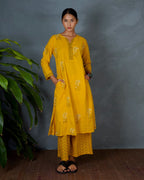 Kyra Yellow Hand Block Printed Kurta -MYA