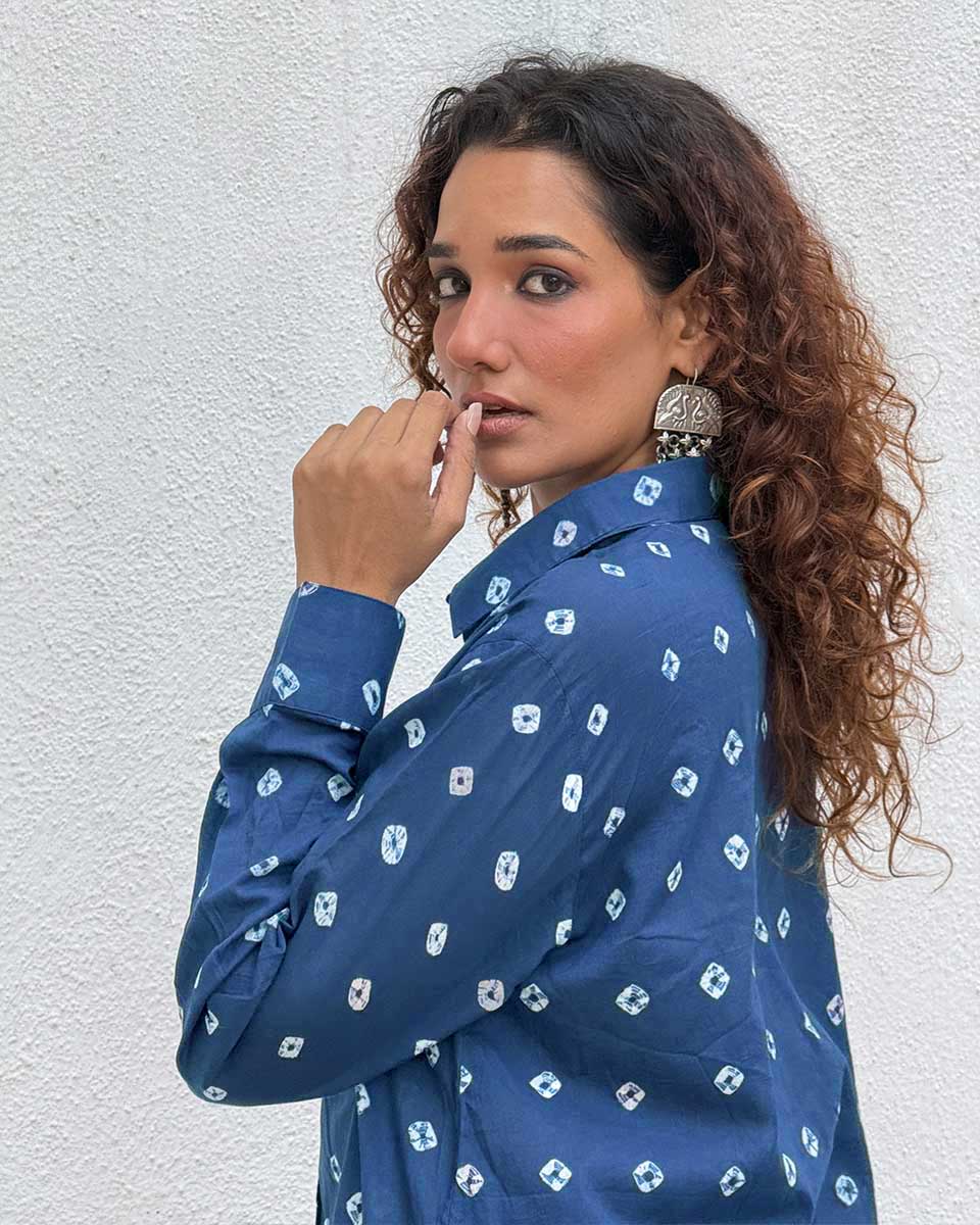 Bard of Blue Bandhej Cotton Shirt