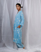 Tia Blue Hand Block Printed Kurta Set-BAD