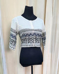 Indi White & Black Hand Block Printed Cotton Blouse - Love Despite