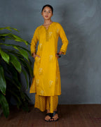 Kyra Yellow Hand Block Printed Kurta -MYA