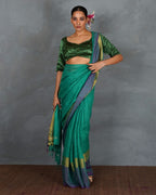 Light Within Green Mashru Silk Blouse - TARA