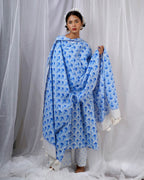Amaaya Blue Hand Block Printed Dupatta-BAD