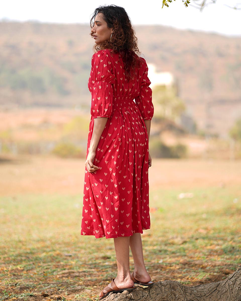 Dil Se Re Handblock Printed Cotton Dress