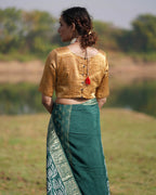 Adhira Blockprinted Mashru Silk Blouse - RB