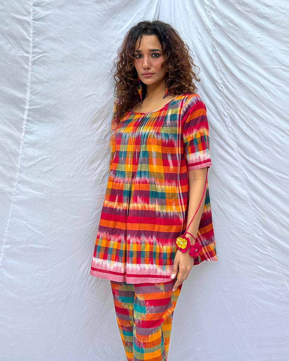 Saanjh Gamcha Cotton Top - GMC