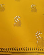 Mriga Yellow Hand Block Printed Saree-MYA
