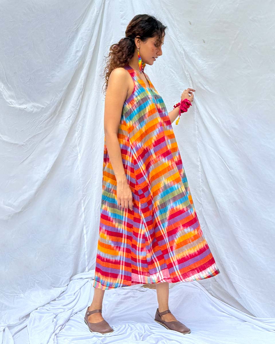 Meghmallar Gamcha Cotton Dress - GMC