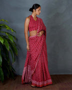 Roopika Red Hand Block Printed Saree-MYA