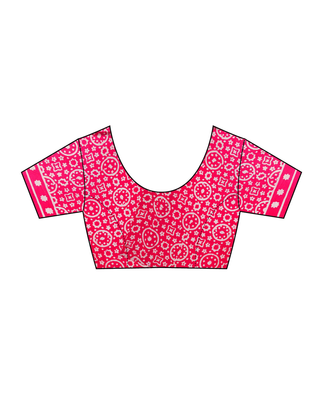 Firelight Pink Handprinted Cotton Sarees