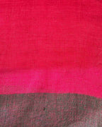 Glow Forward Red With Green Handwoven Linen Saree - TARA