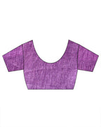 Embrace Glow Purple Handwoven Linen Saree - TARA