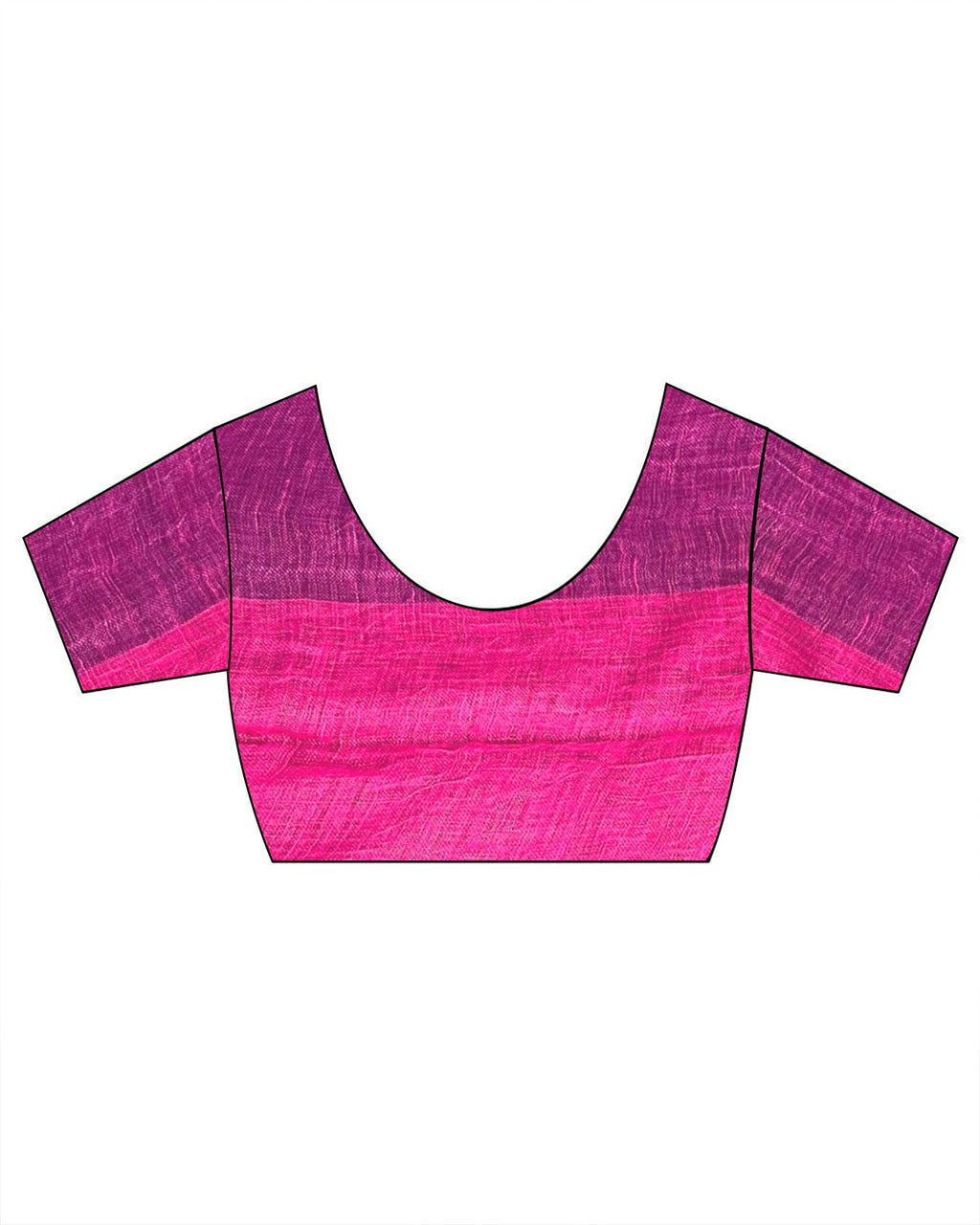 Samira Magneta Handwoven Linen Saree - TARA