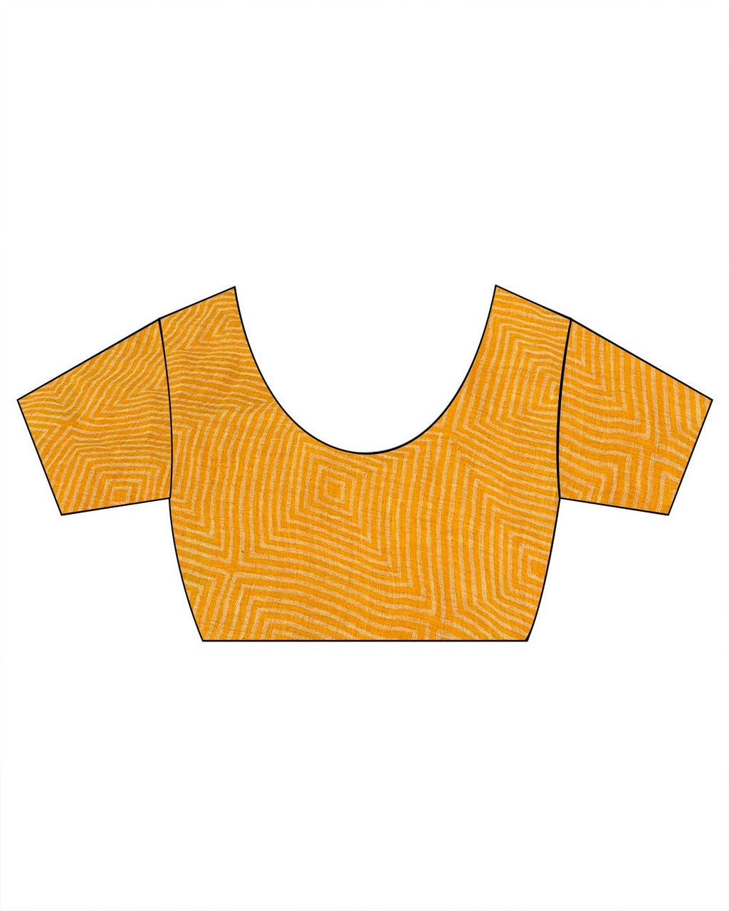 Roshni Yellow Handblock Linen Saree - TARA