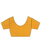 Roshni Yellow Handblock Linen Saree - TARA