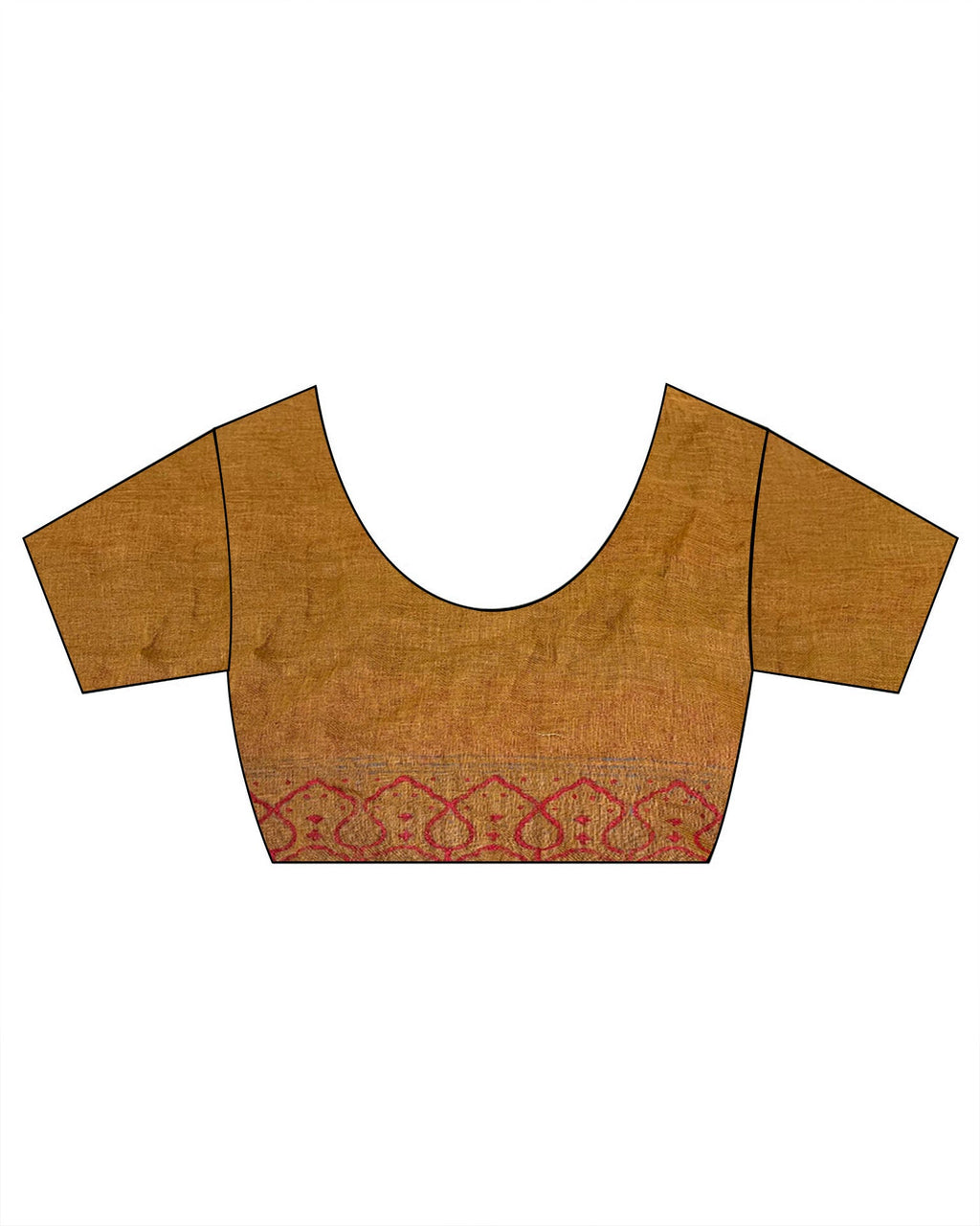 Deepika Mustard Handblock Linen Saree - TARA