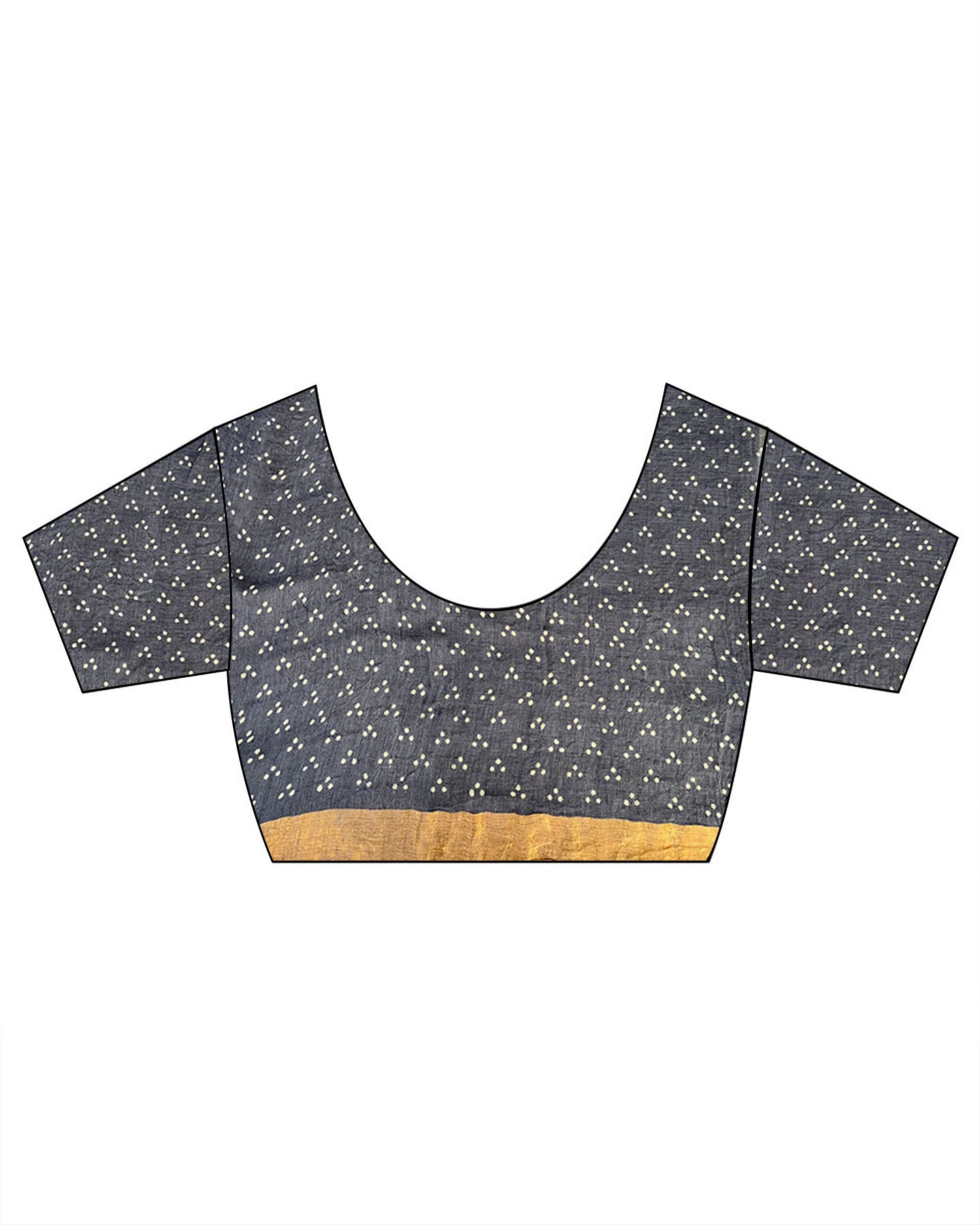 Prabha Blue With White Handblock Linen Saree - TARA