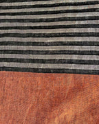 Follow Dawn Black Handwoven Linen Saree - TARA