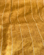Catch Stars Mustard Gold Handwoven Linen Saree - TARA