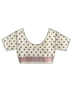 Lehraata Sa Ivory Hand Block Printed Cotton Saree - WW