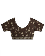 Rimjhim Brown Block Printed Cotton Saree - WW