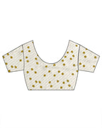 Badal Pe Paon Ivory Block Printed Cotton Saree - WW