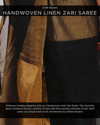 Kalyani Handwoven Linen Zari Saree