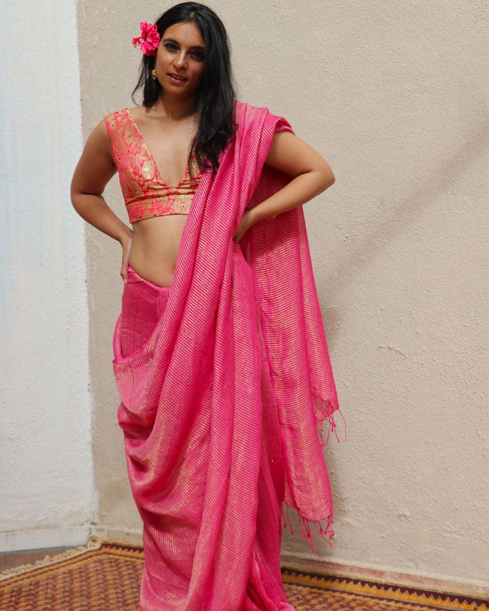 Linen saree India | Saree online | Saree for women