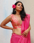 Fuchsia Pink Brocade Blouse - TOG