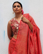 Linen saree | Linen zari saree | Linen saree online | Chidiyaa