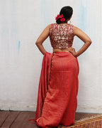 Ruby Red Brocade Blouse - TOG