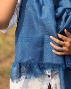 Midnight Snuggle Pure Wool Zari Shawl