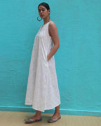 Ziva Cotton Dress - Safed