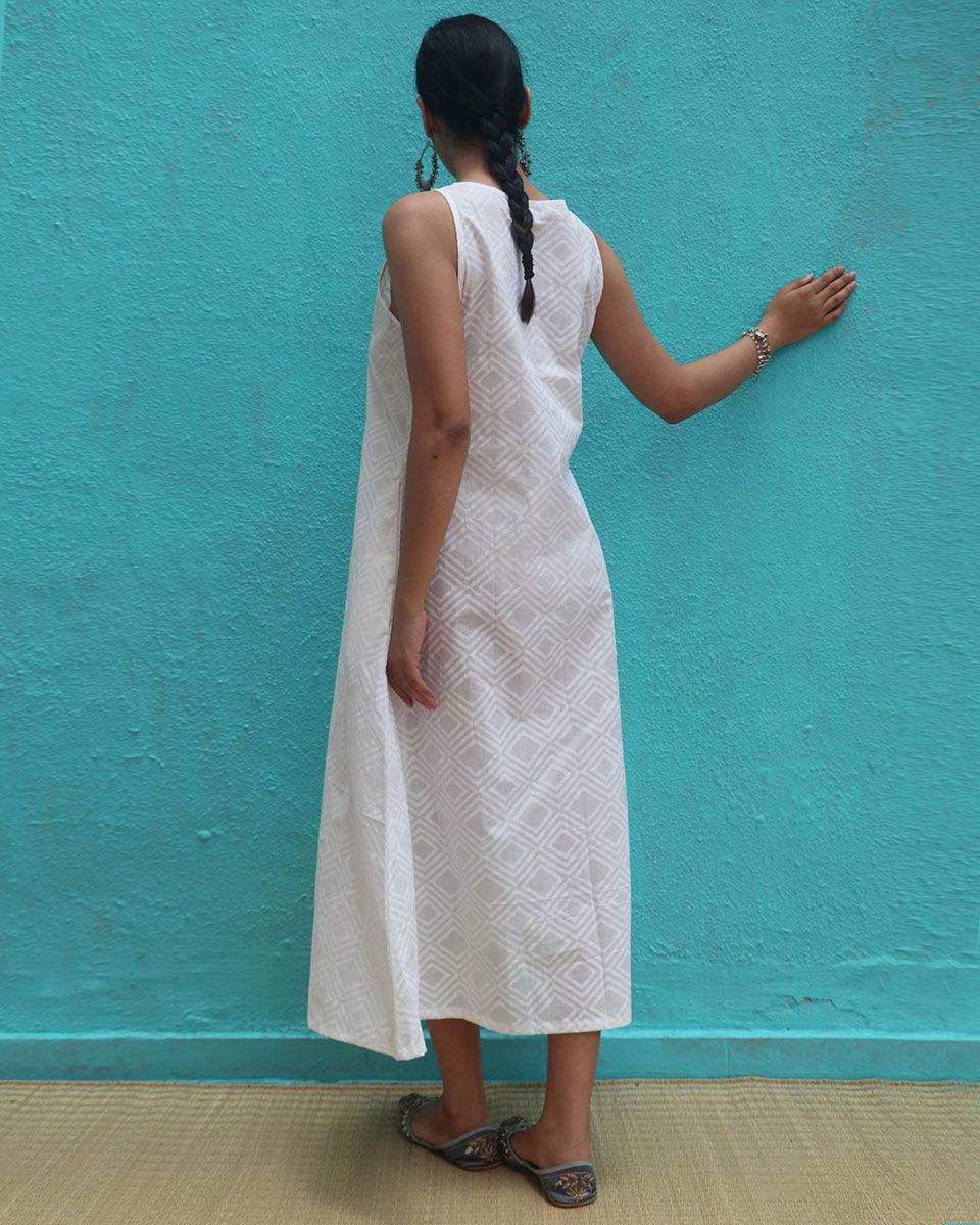 Ziva Cotton Dress - Safed