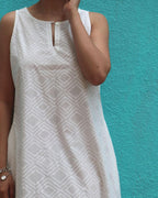 Ziva Cotton Dress - Safed