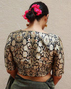 Midnight Black Brocade Blouse - TOG