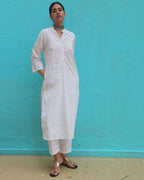 Avnoor Cotton Kurta Set - Safed
