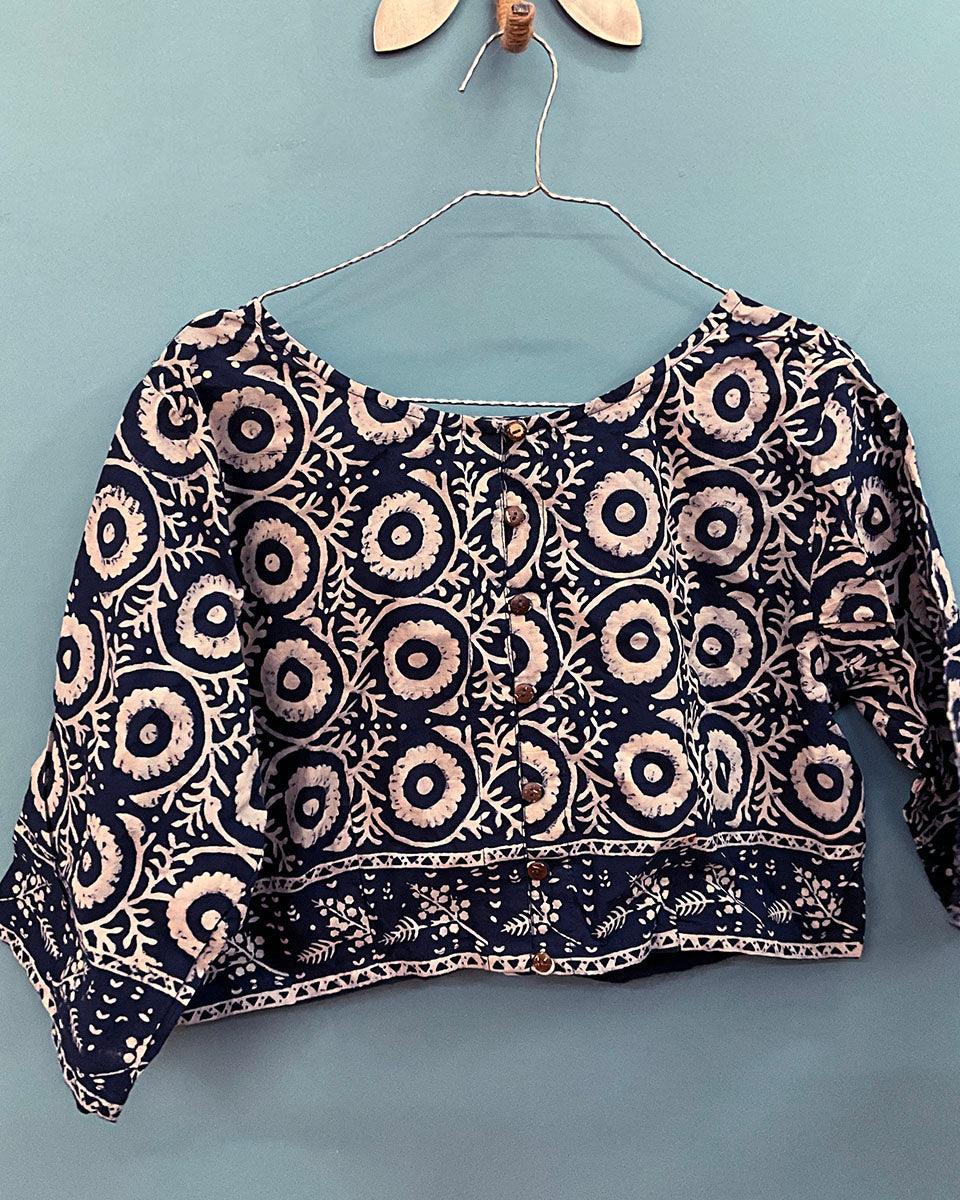 Blue Blouse | Blue Cotton Blouse | Saree Blouse designs | Saree designs | Chidiyaa