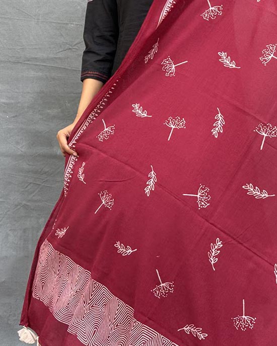 Flicker of Fireflies Blockprinted Cotton Dupatta